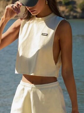 Joah Brown Cut Off Boyfriend Tank Top